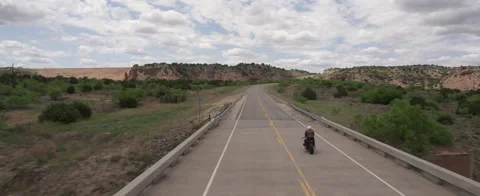 Biker in Texas Desert Stock Footage 186302625
