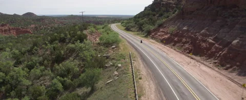 Biker in Texas Desert Stock Footage 186304492