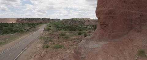 Biker in Texas Desert Stock Footage 186308816
