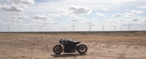 Biker in Texas Desert Stock Footage 186325547