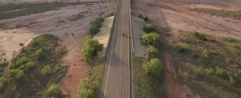 Biker in Texas Desert Stock Footage 186337169