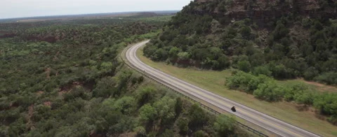 Biker in Texas Desert Stock Footage 186403727
