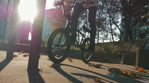 A biker in an urban playground Stock Footage 57347280