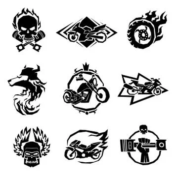 Bikers badges emblems vector icons Stockillustratie