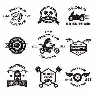 Bikers badges emblems vector icons Stock Illustration