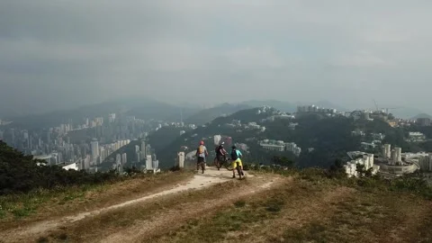 Bikers on a hill Stock Footage 299949369