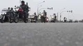 Bikers hold moto racing on city roads, rally in support of peaceful protest HD Footage