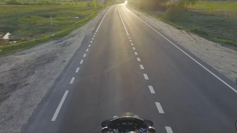 Bikers ride into the sunset Stock Footage 76251409