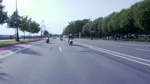 Bikers rides quickly on the city Stock-Footage 102359632