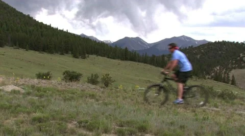  Bikers in Rocky Mountains Video stock 53202840