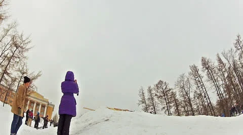 Bikers snow jumping Stock Footage 22563799