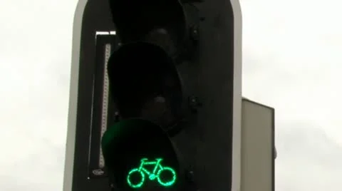 Biker's stop light Video stock 22197498