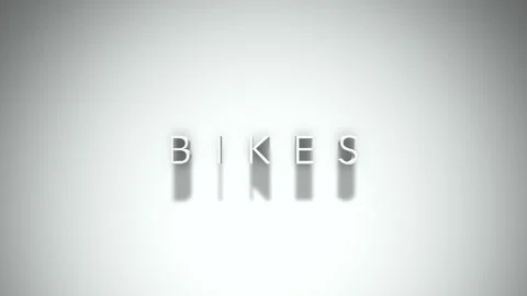 Bikes 3D title animation with shadows on a white background Video stock 297797121