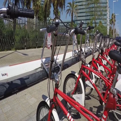 Bikes In Barcelona Stock Footage 69437391
