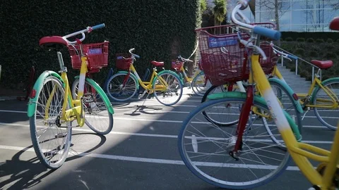 Bikes in Cilicon Valey Stock Footage 100158383