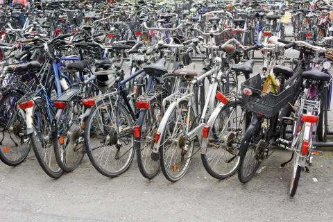 Bikes in the city Stock Photos