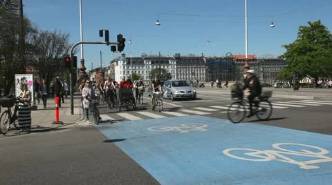 Bikes in Copenhagen Stock Footage 10922026