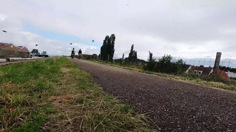 Bikes on the dike Video stock 116079277