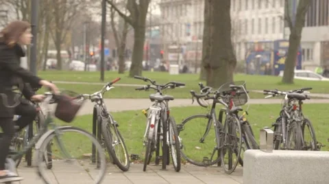 Bikes parked in a Stand Video stock 53272774