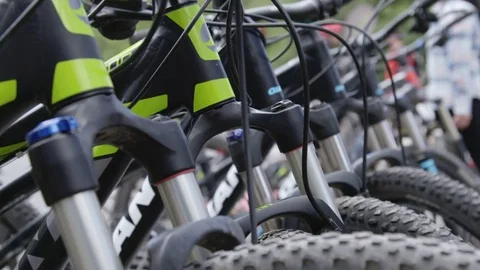 Bikes on Rack Stock Footage 82672101
