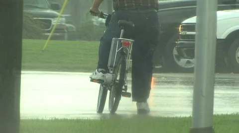 Bikes In The Rain 1 Stock Footage 283961