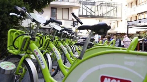 Bikes for rent Stock Footage 83395926