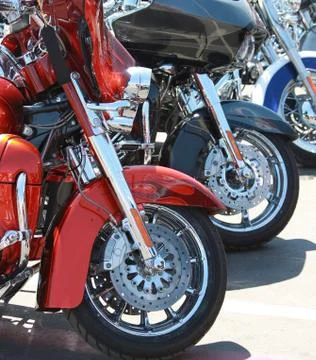 Bikes in a row Stock Photos