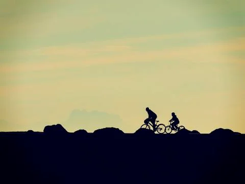Bikes at twilight, france Stock Photos
