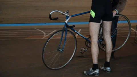 Bikes on velodrome Stock Footage 36778221