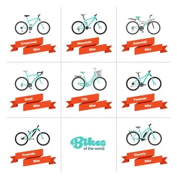 Bikes of the World Stock Illustration
