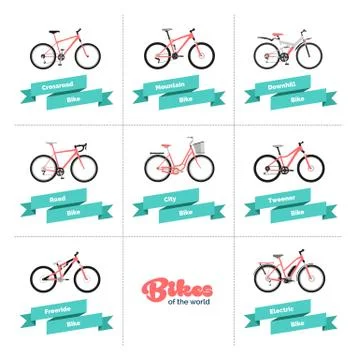 Bikes of the World Stock Illustration