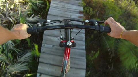 Biking on Boardwalk Stock Footage 836598