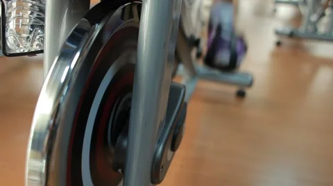 Biking in the gym Stock Footage 54353090