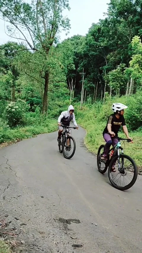 Biking On The Hill Stock Footage 231678757