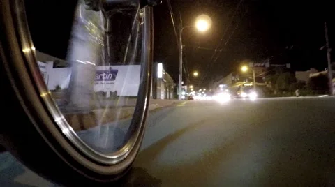 Biking night traffic Super Low Angle Видео 50547604