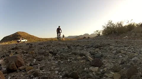 Biking Through Trails Stock Footage 22101921