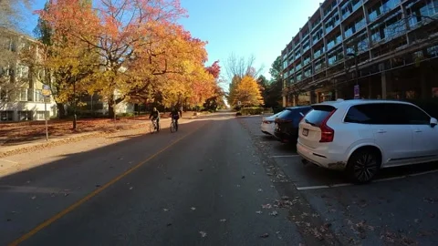 Biking in Vancouver Canada Fall - Clip 1 Stock Footage