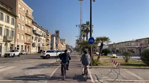 Biking in Viareggio Stock Footage 172287400