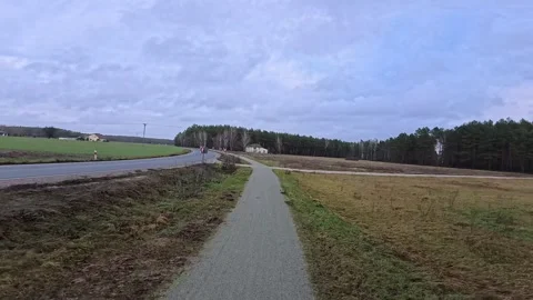 Biking in the woods in Winter Stock Footage 296818965