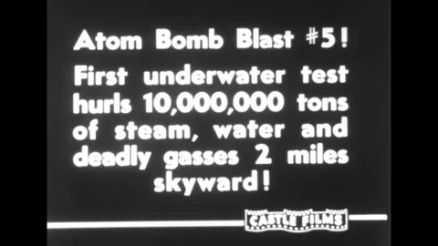 BIKINI ATOLL - 1946 - An underwater atom bomb test is carried out at Bikini Stock-Footage 341423857