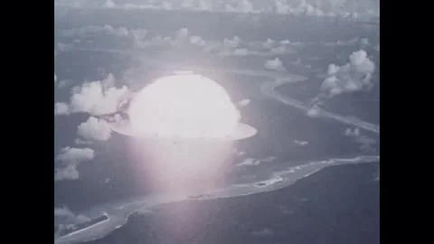 Bikini Atoll atomic bomb test 1946 Video stock 253043792