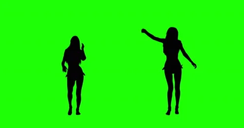 Bikini Dance on Green Screen, Silhouette Video stock 40349915