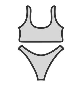Bikini icon in doodle design Stock Illustration