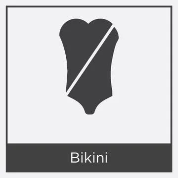 Bikini icon isolated on white background Free Stock Illustration