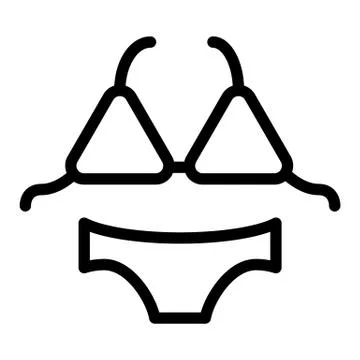 Bikini line icon. Swimsuit vector illustration isolated on white. Bathing suit Stock Illustration