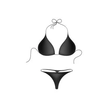 Bikini suit in black design Stock Illustration