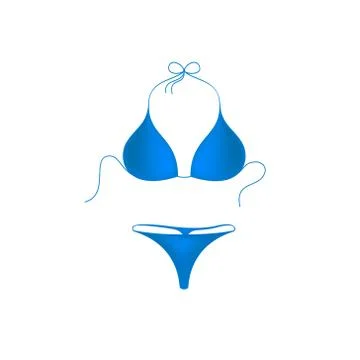Bikini suit in blue design Stock Illustration