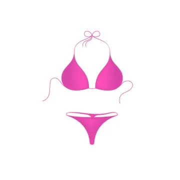 Bikini suit in pink design Stock Illustration