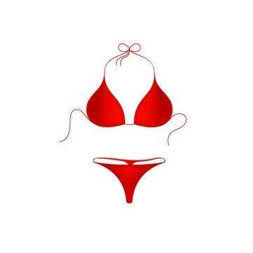Bikini suit in red design Stock Illustration