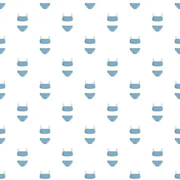 Bikini swimwear pattern repeating on white background Stock Illustration